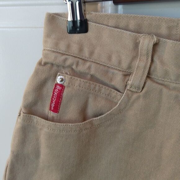 No Excuses khaki color five pocket denim shorts with back buckle - Picture 2 of 10